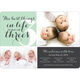 Seafoam Best In Threes Triplets Photo Birth Announcements Image 4 of 5